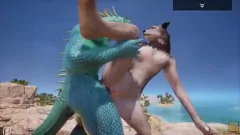 Reproduzir Rasha, a Lobo Selvagem, e Corbac, o Lagarto, em um curta explícito de animação em 3D